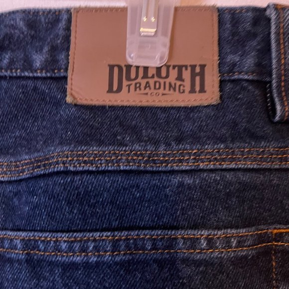 Duluth Trading Blue Jeans Mens Size 34 x 30 Work Heavy Relaxed Dark Wash 3237-76 - Picture 8 of 11